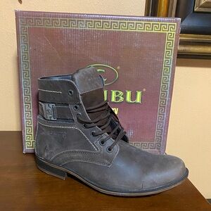 Men's Rustic Casual Brown Leather Boots